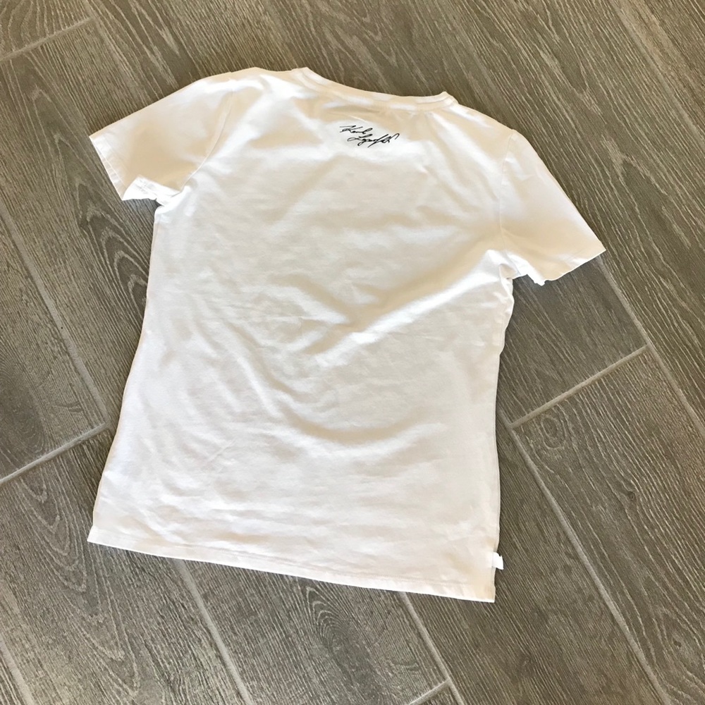 Karl Lagerfeld Quote Basic White Tee Size Xs - image 3